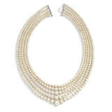 NATURAL PEARL AND DIAMOND NECKLACE - Foto 3