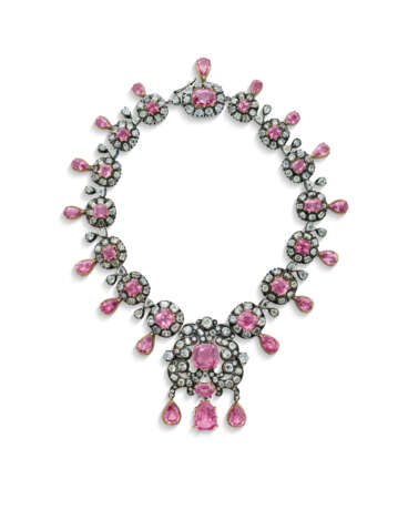 EARLY 20TH CENTURY SPINEL AND DIAMOND NECKLACE - Foto 1