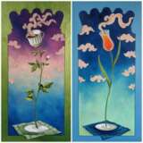 Coffee rose & Tea Tulip Stretched canvas oil on canvas (diptych) Art Deko Натюрморт Азербайджан 2022 г. - фото 1