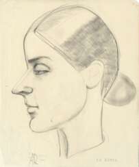 Anita Rée (Hamburg 1885 - Kampen 1933). Bildnis Agnes Holthusen im Profil nach links.
