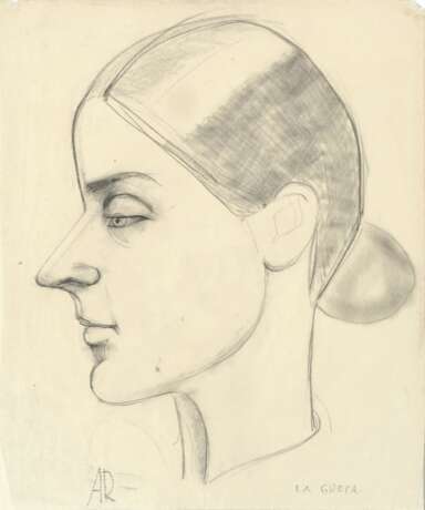 Anita Rée (Hamburg 1885 - Kampen 1933). Bildnis Agnes Holthusen im Profil nach links. - Foto 1