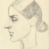 Anita Rée (Hamburg 1885 - Kampen 1933). Bildnis Agnes Holthusen im Profil nach links. - Foto 1