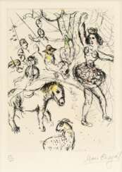 Marc Chagall (Witebsk 1887 - St.-Paul-de-Vence 1985). Au cirque, le poney.