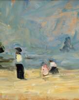 Fritz Flinte (Hamburg 1876 - Hamburg 1963). Familie am Strand.
