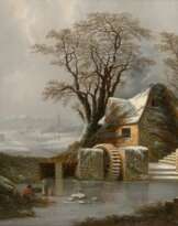 Francesco Foschi (Ancona 1710 - Rom 1780), Nachfolger. Wassermühle in Winter.