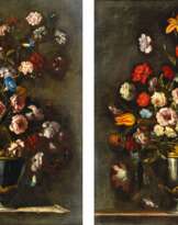 Andrea Scacciati (Florenz 1642 - Florenz 1704), zugeschr. Paar Gegenstücke: Blumen in Vasen.