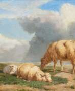 Eugène Joseph Verboeckhoven. Eugène Verboeckhoven (Warneton 1799 - Brüssel 1881). Drei Schafe.