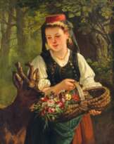 Wilhelm Hasemann (Mühlberg 1850 - Gutach/Schwarzwald 1913). Mädchen in Tracht.