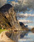 Адельстен Норман. Eilert Adelsteen Normann (Bodö 1848 - Kristiania/Oslo 1918). Im Fjord.