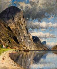 Eilert Adelsteen Normann (Bodö 1848 - Kristiania/Oslo 1918). Im Fjord.