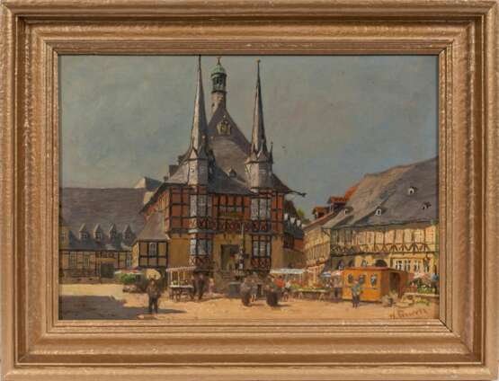 Hans Porwoll (Hamburg 1898 - Hamburg 1984). Das Rathaus von Wernigerode. - Foto 2