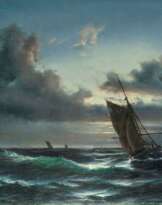 Anton Melbye (Kopenhagen 1818 - Paris 1875). Abend auf See.