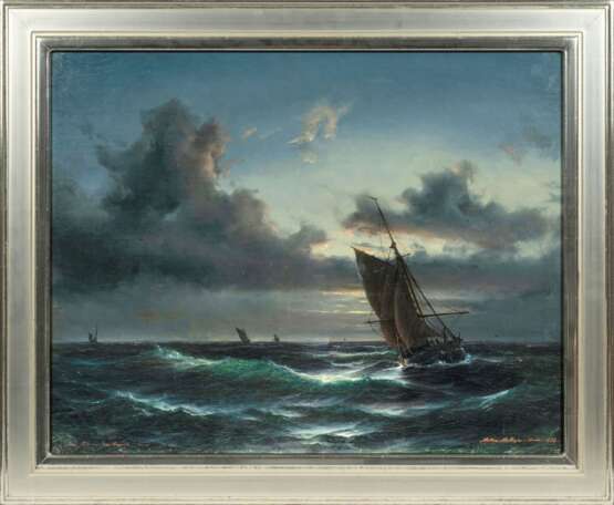 Anton Melbye (Kopenhagen 1818 - Paris 1875). Abend auf See. - Foto 2