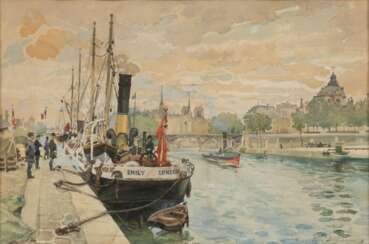 Albert Bettannier (Metz 1851 - Paris 1932). Die Emily of London in Paris.