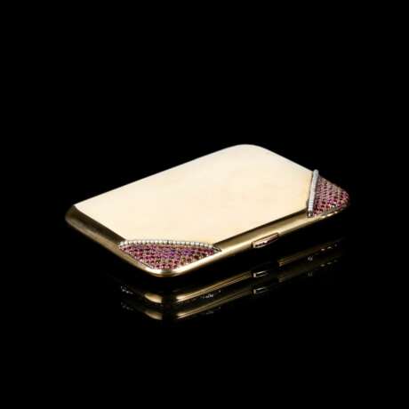 Jugendstil Gold-Etui mit Rubin-Besatz. - Foto 2