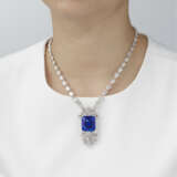 STUNNING SAPPHIRE AND DIAMOND PENDENT NECKLACE, BY RONALD ABRAM - photo 3