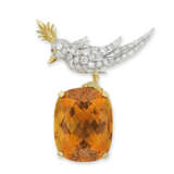 TIFFANY & CO. BY SCHLUMBERGER STUDIO, CITRINE AND DIAMOND `BIRD ON A ROCK` BROOCH - фото 1