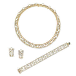BOUCHERON SUITE OF DIAMOND AND CULTURED PEARL JEWELLERY