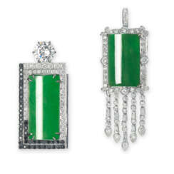 JADEITE AND DIAMOND PENDANT AND PENDANT/BROOCH