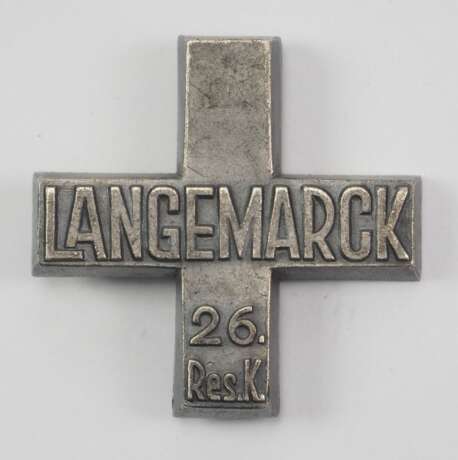 Kriegerverein: Das Grüne Korps (26. Res. Korps), Langemarck-Kreuz. - Foto 1