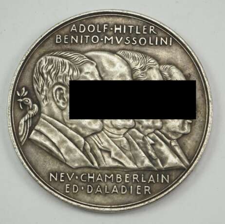 Medaille auf die Münchner Abmachung im Führerhaus am 29.IX.1938. - Foto 1