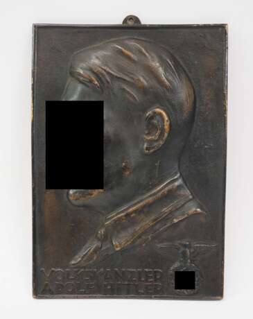 Volkskanzler Adolf Hitler Bronze Plakette - Hiller. - photo 1