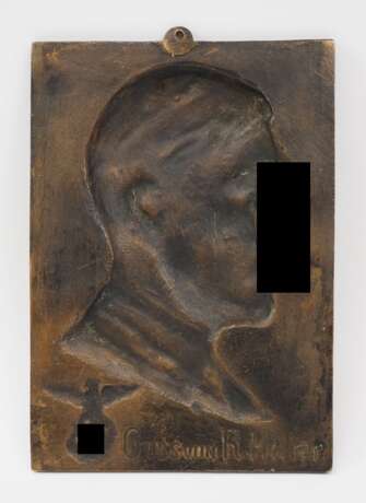 Volkskanzler Adolf Hitler Bronze Plakette - Hiller. - photo 2