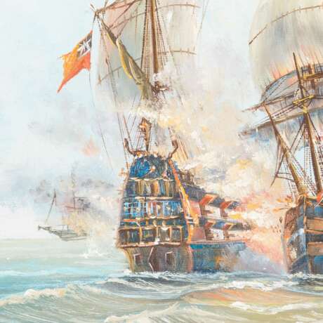 MALER/INNEN 20. Jh., 2 Marine-Gemälde "Historische Segelschiffe", - Foto 4