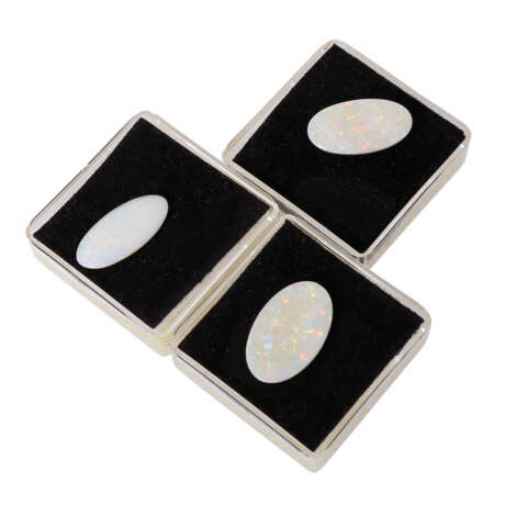 Konvolut von 3 ovalen Opal-Cabochons von zus. ca. 23,7 ct, - фото 2