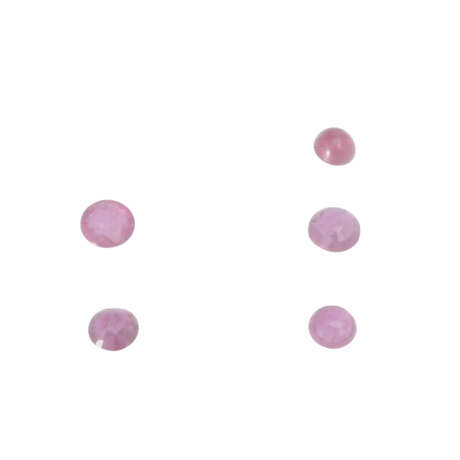 Konvolut 4 pinkfarbene Saphire u. 1 Rubin - Foto 2