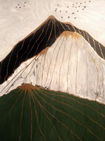 Интерьерная картина " Изящество". Золотая жидкая поталь Акриловые краски Современное искусство Глазов 2021 г. - фото 3
