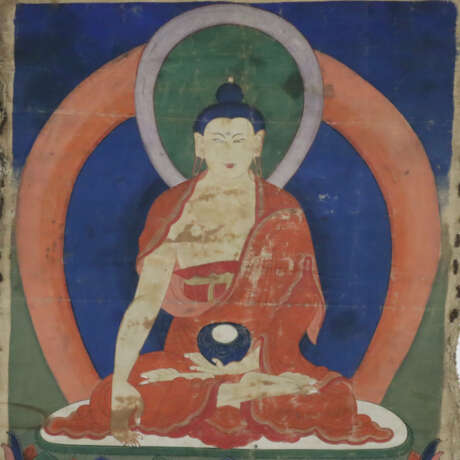 Thangka mit zentraler Darstellung des Buddha Shakyamuni - Foto 5