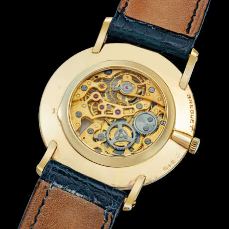 BREGUET. AN EARLY 18K GOLD SEMI-SKELETONISED WRISTWATCH - photo 2