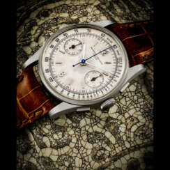 VACHERON CONSTANTIN. A VERY RARE STAINLESS STEEL CHRONOGRAPH WRISTWATCH WITH TACHYMETER SCALE