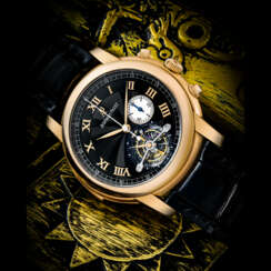 AUDEMARS PIGUET. A RARE AND HIGHLY COMPLICATED 18K PINK GOLD MINUTE REPEATING TOUBILLON CHRONOGRAPH WRISTWATCH