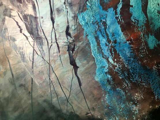 Abstract express Масло на холсте на подрамнике живопись мастехином Абстрактный экспрессионизм фантазийная композиция Кипр 2022 г. - фото 2