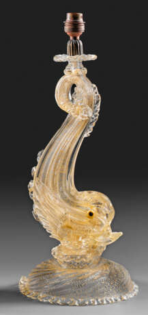 Figuraler Murano-Tischlampenfuß in Delfinform - photo 1