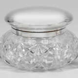 Kristallglas-Bonbonniere mit Silberdeckel - Foto 1