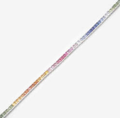 Riviere-Armband mit Regenbogen-Saphiren
