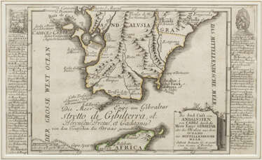 Karte von Südandalusien und der Straße von Gibraltar