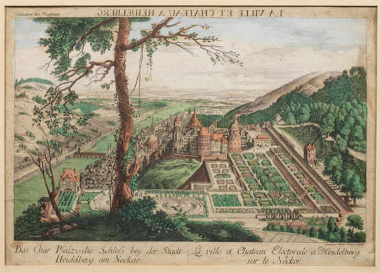 Guckkastenblatt mit Ansicht des Heidelberger Schlosses - Foto 1