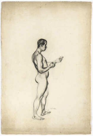 Franz von Stuck - Studie eines stehenden Mannes nach rechts - фото 1