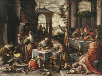 Jacopo Bassano, eigentlich da Ponte, Nachfolge - Das Gleichnis vom reichen Mann und dem armen Lazarus (Lukas 16, 19-31).