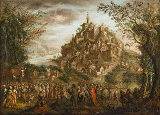 Joos de Momper, Nachfolge - Landschaft mit der Predigt Johannes des Täufers - Foto 1