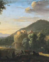Herman van Swanevelt, zugeschrieben - Südliche Landschaft mit bäuerlicher Figurenstaffage