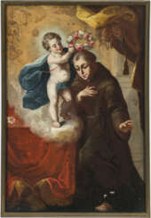 Italien (?) - Der Hl. Antonius von Padua, vom Christuskind mit Blumen bekrönt