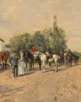 Wilhelm Velten - Rokoko-Jagdgesellschaft vor dem Schloss