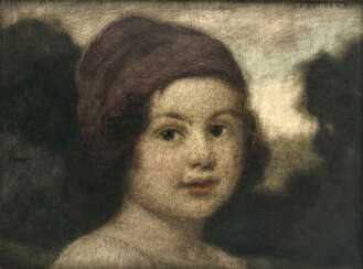 Ludwig von Zumbusch - Kinderbildnis mit roter Kappe