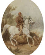 Julius Kossak. Juliusz (Juliusz Fortunat) Kossak - Reiterbildnis mit Windhund