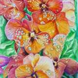Анютины глазки в росе Watercolor paper Watercolor painting Realism природа цветы Bulgaria 2020 - photo 1